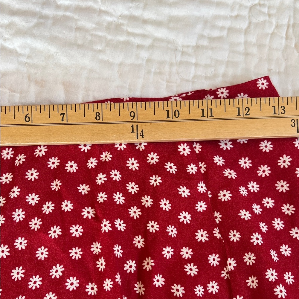 Reformation Red Zoe daisy floral print Skirt  sz 2 - Picture 9 of 11